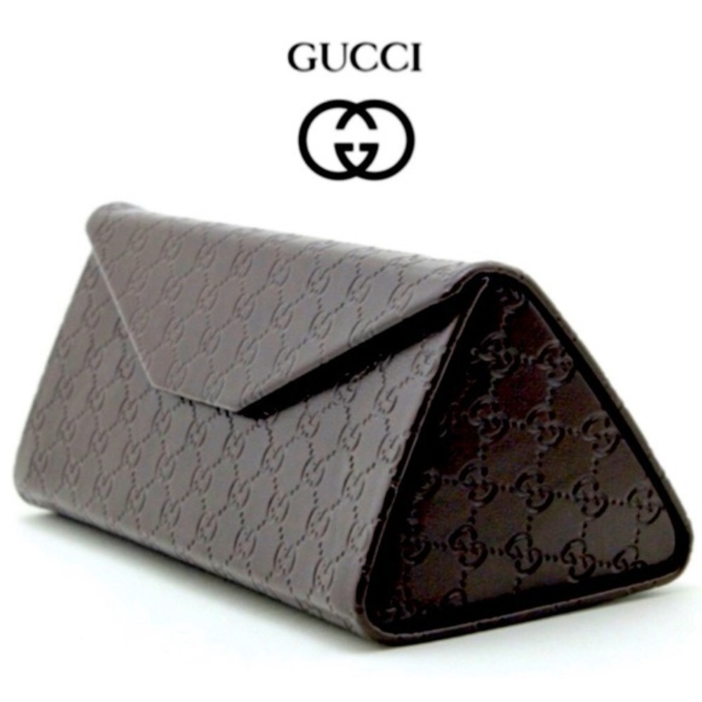 Gucci GG Monogram Foldable Sunglasses Case Brown Authentic